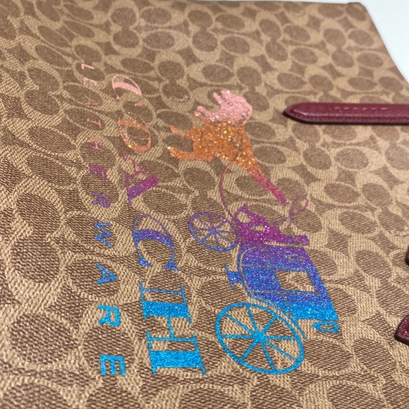 Limited Edition Coach Signature Rexy Carriage Print Highline Tote Rainbow Rare - Picture 7 of 14